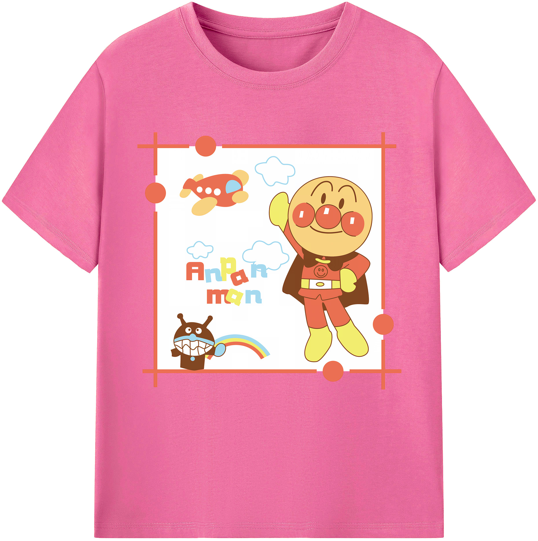 （画像用） アンパンマン Anpanman レディースカジュアルプリントTシャツ（綿100％）